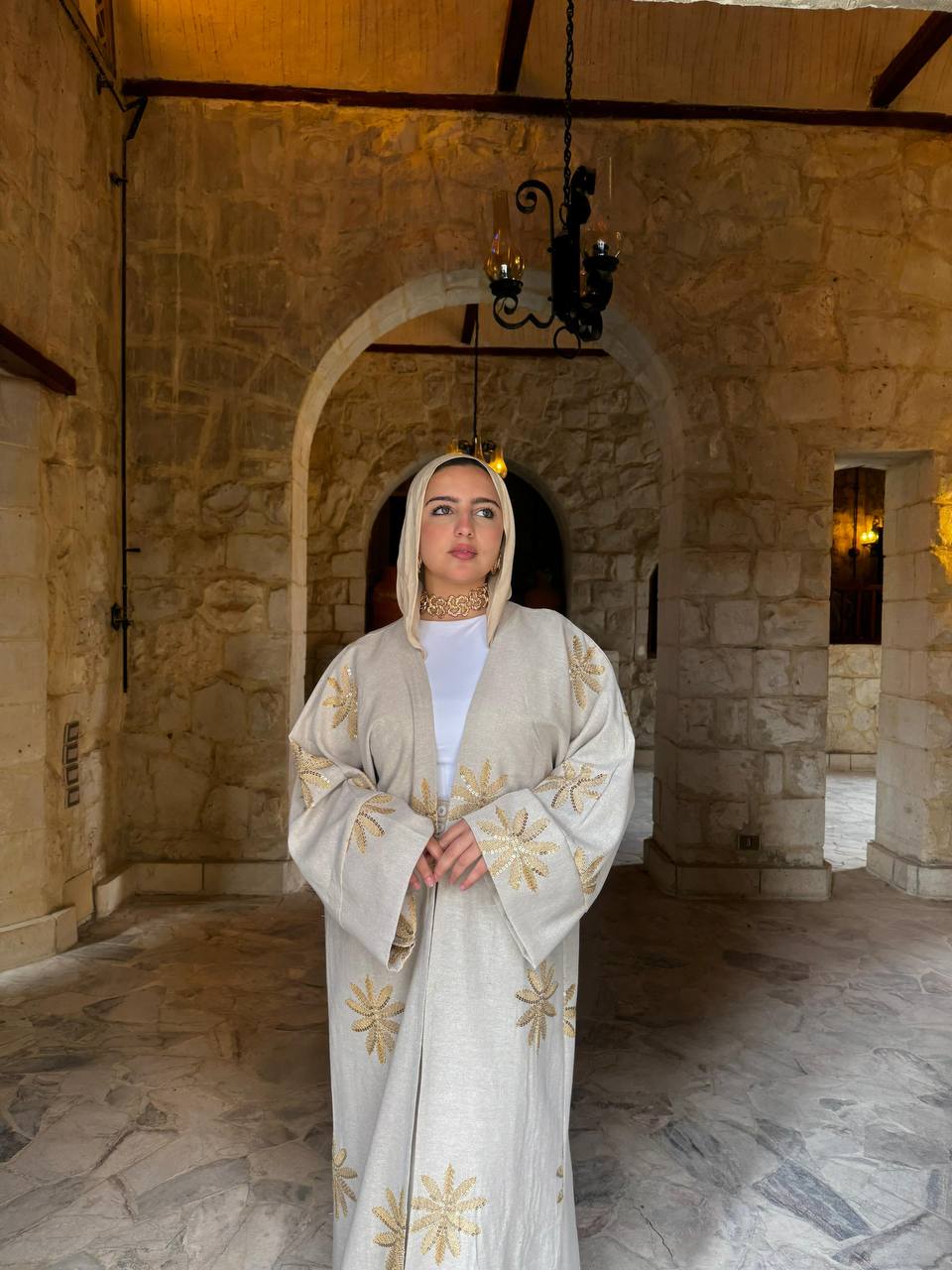 Palm Embroidery Kaftan