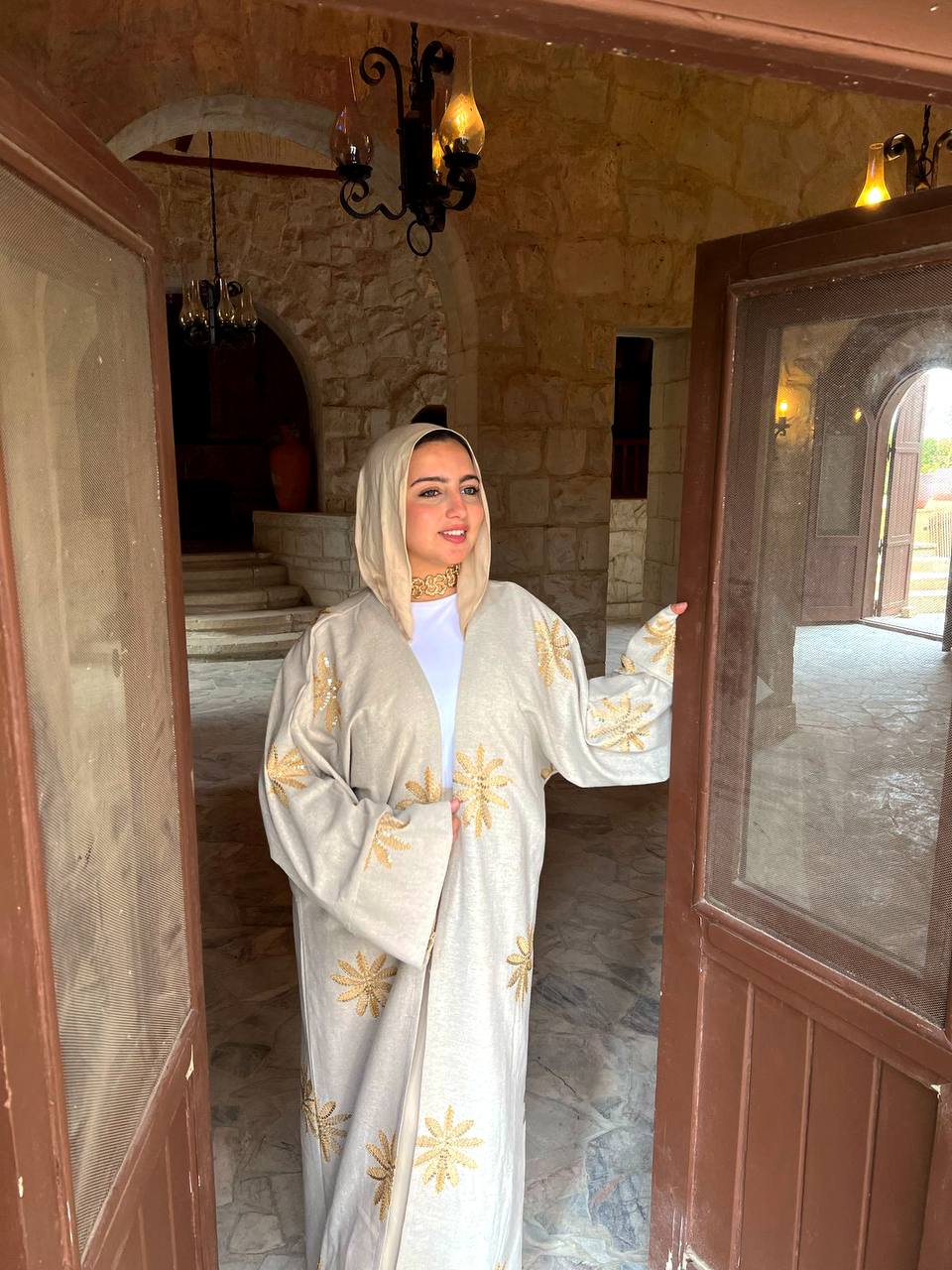 Palm Embroidery Kaftan