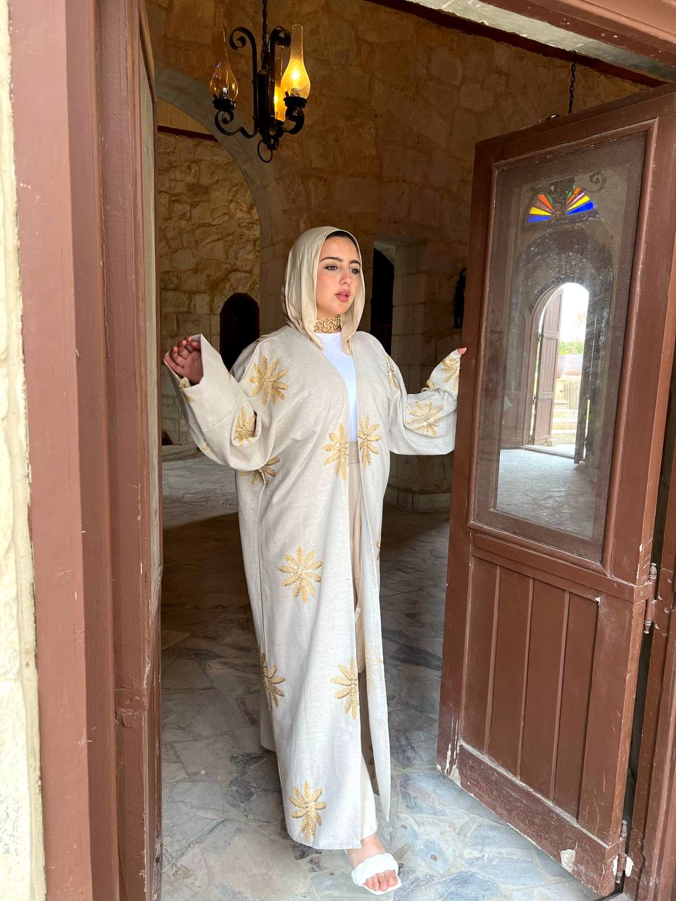 Palm Embroidery Kaftan