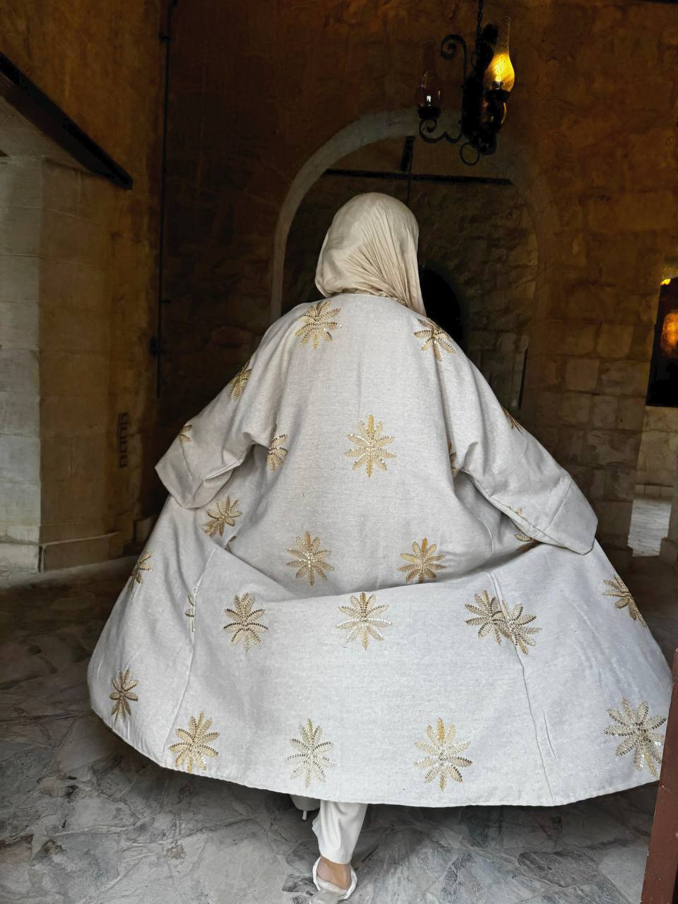 Palm Embroidery Kaftan