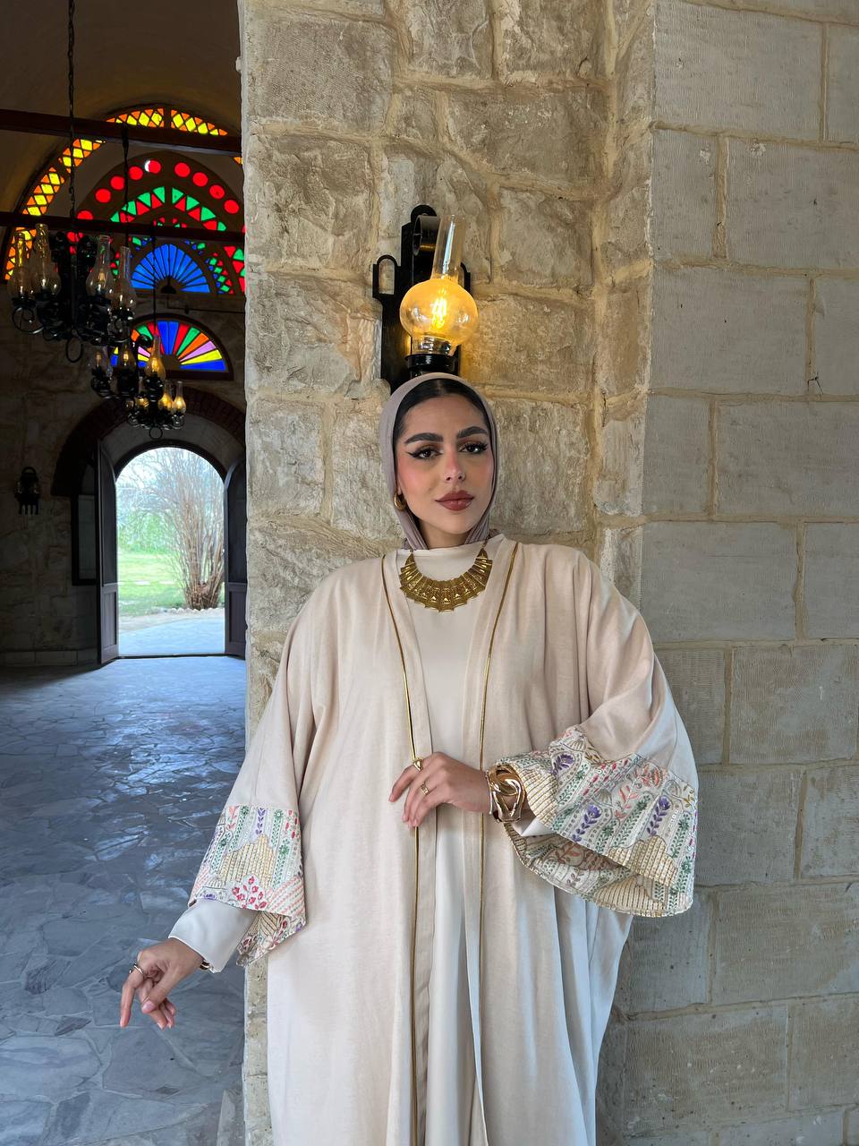 Pastel Garden Cuff Kaftan