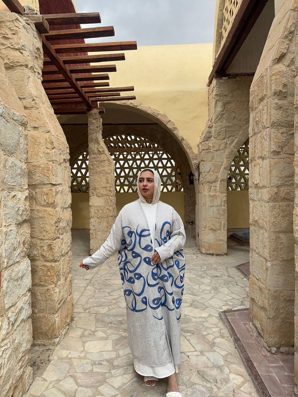 Calligraphy Linen Kaftan