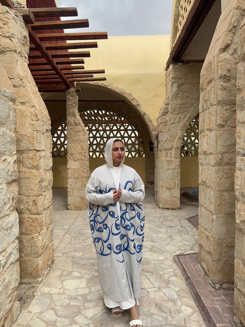 Calligraphy Linen Kaftan