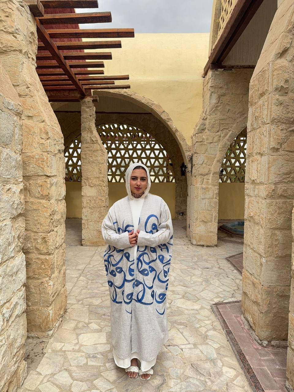 Calligraphy Linen Kaftan