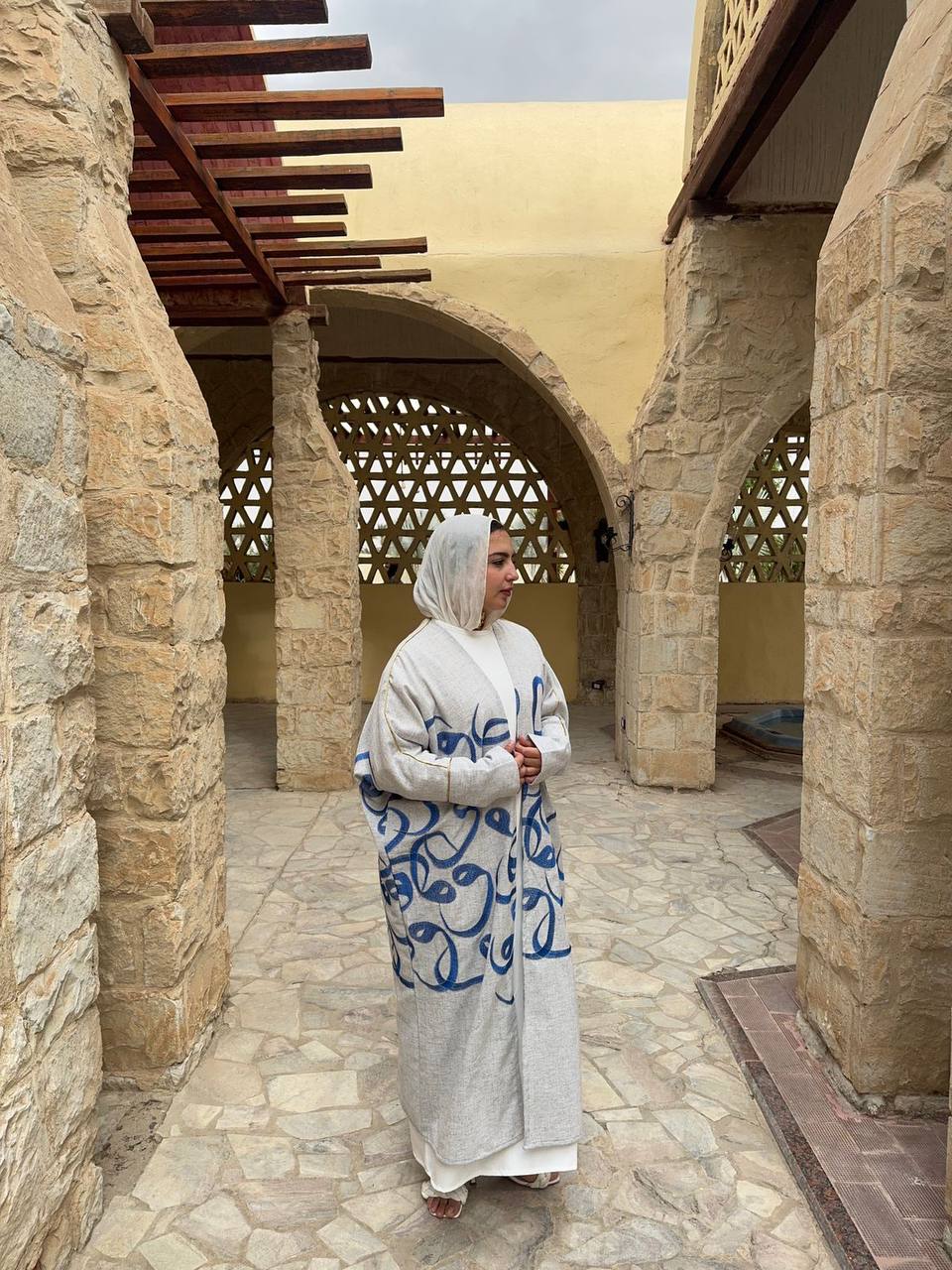 Calligraphy Linen Kaftan