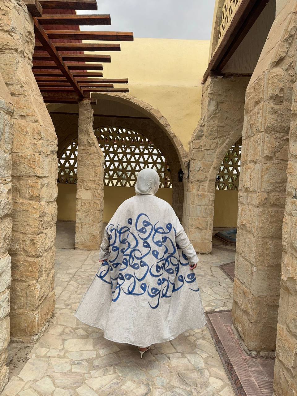 Calligraphy Linen Kaftan