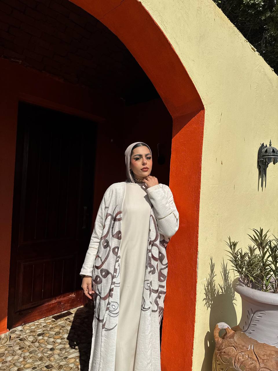 Calligraphy Linen Kaftan