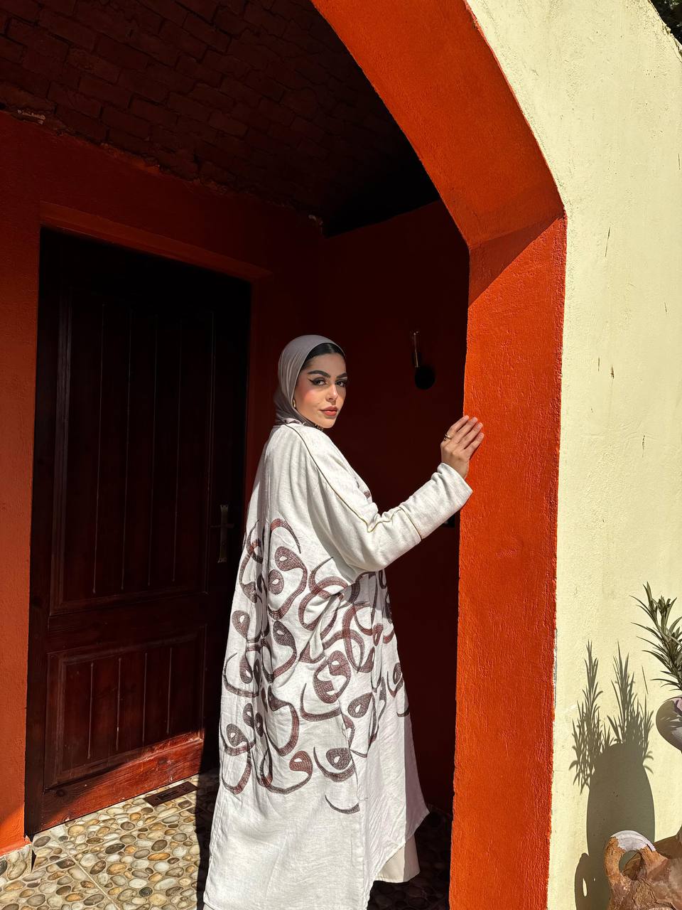 Calligraphy Linen Kaftan