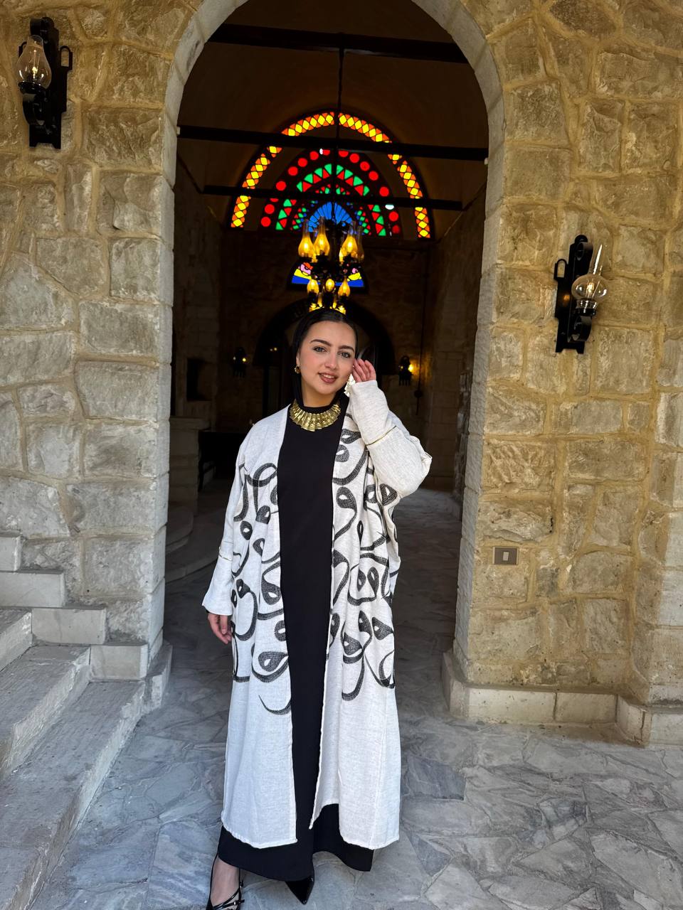 Calligraphy Linen Kaftan
