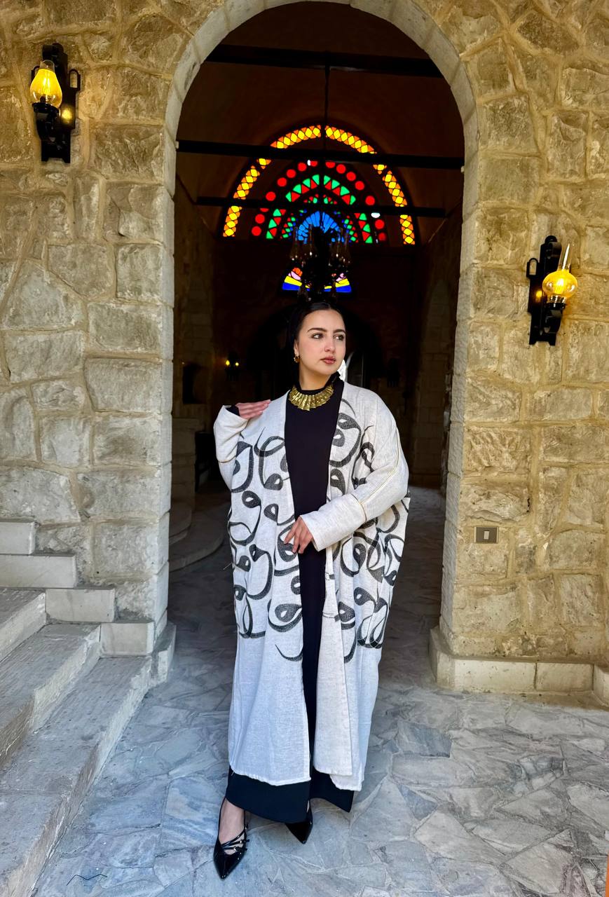 Calligraphy Linen Kaftan