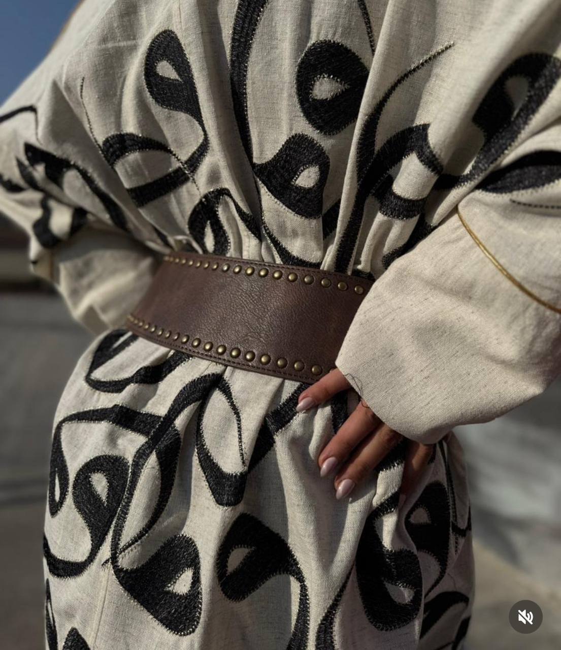 Calligraphy Linen Kaftan