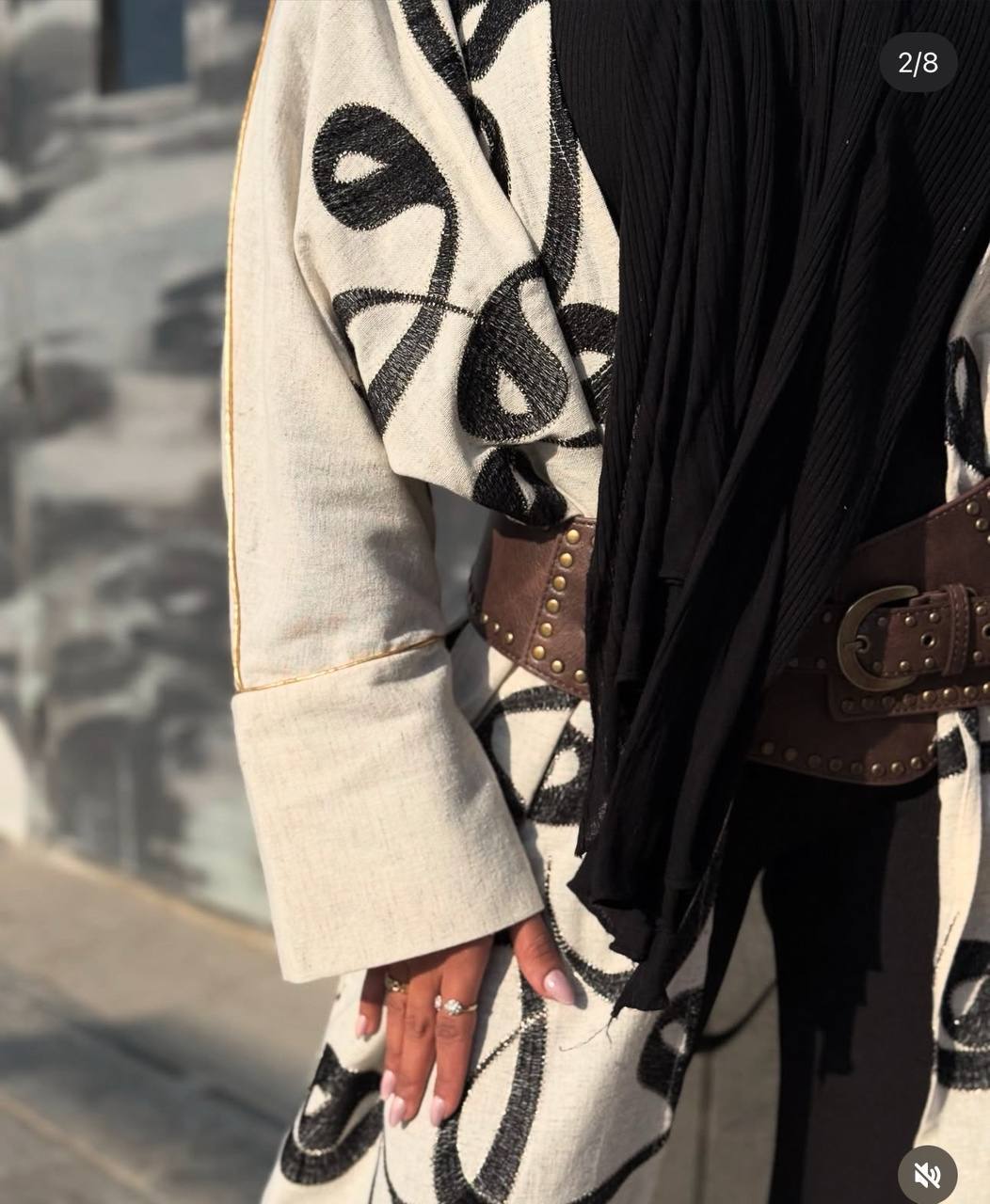Calligraphy Linen Kaftan
