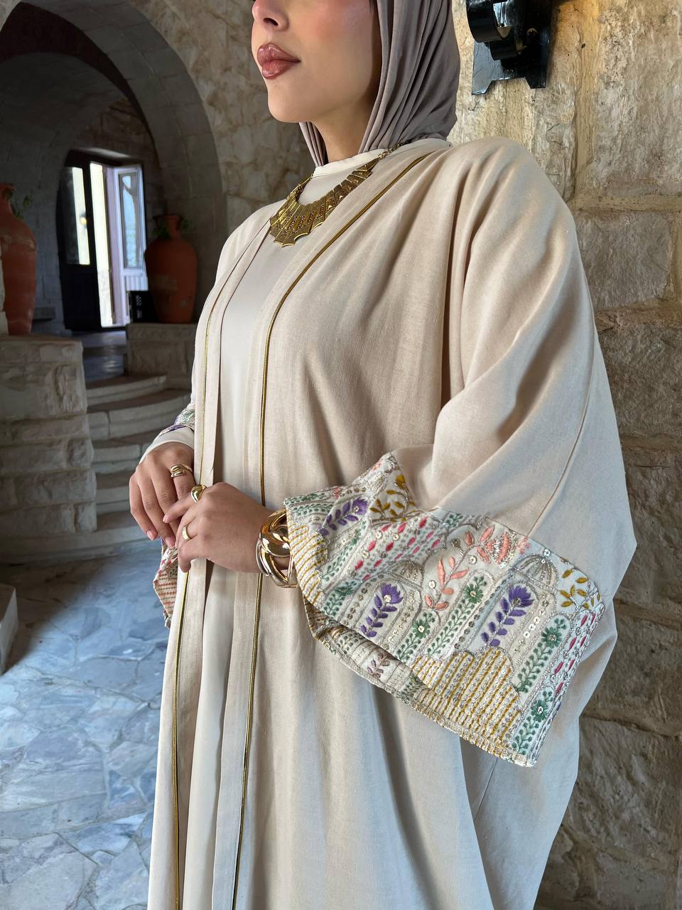 Pastel Garden Cuff Kaftan